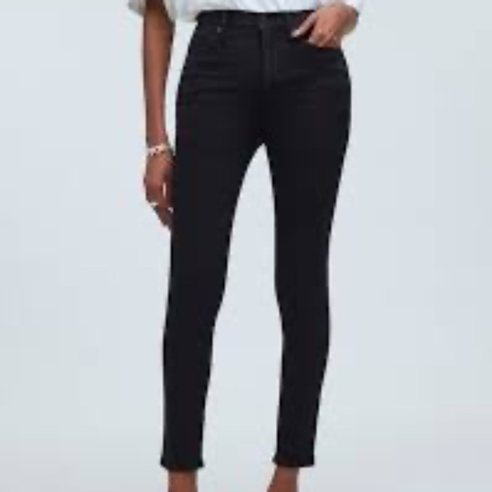 Madewell 10” high rise Skinny Jeans Black Frost Size 26